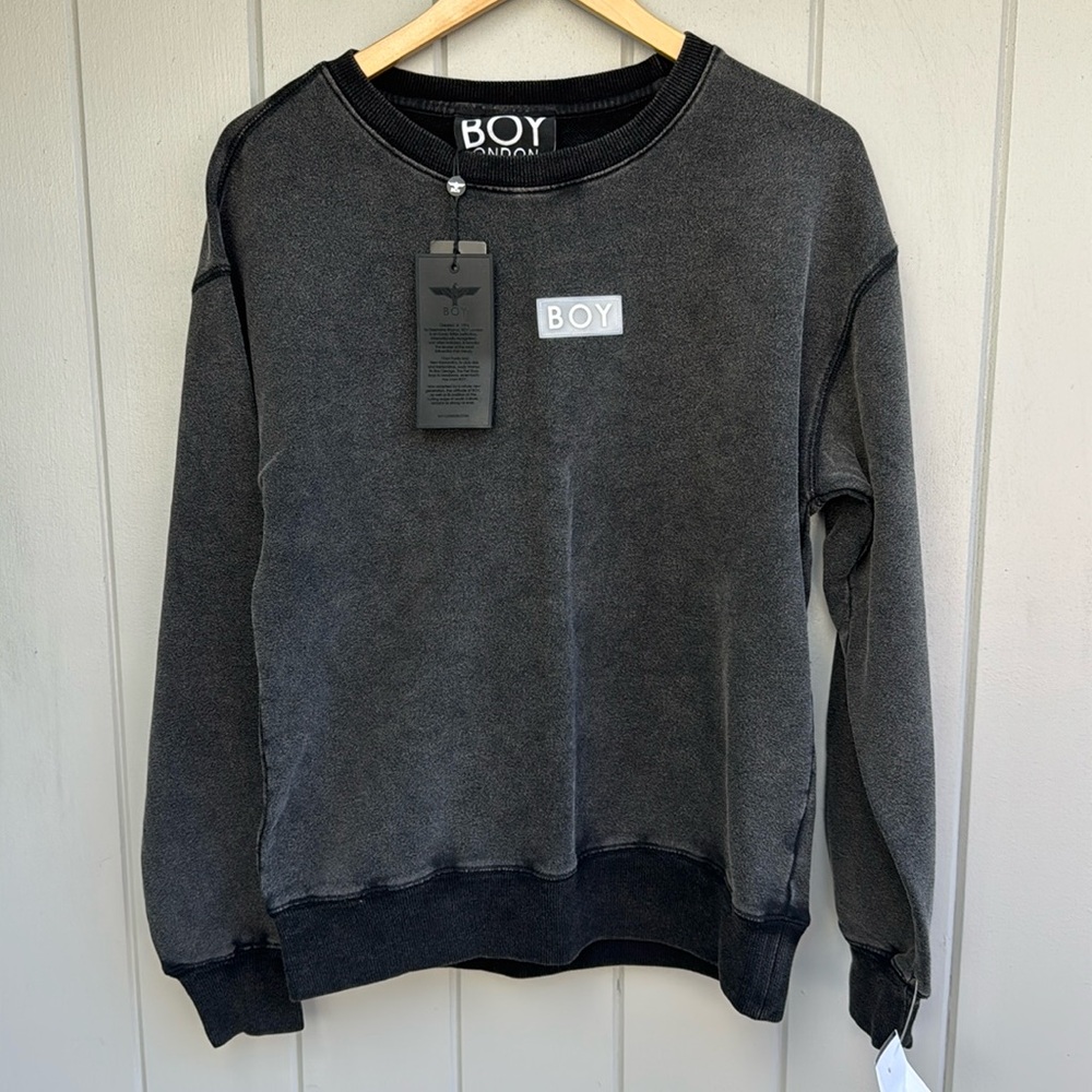 Brand new Boy London Boy Glitch Eagle Sweatshirt Washed Black